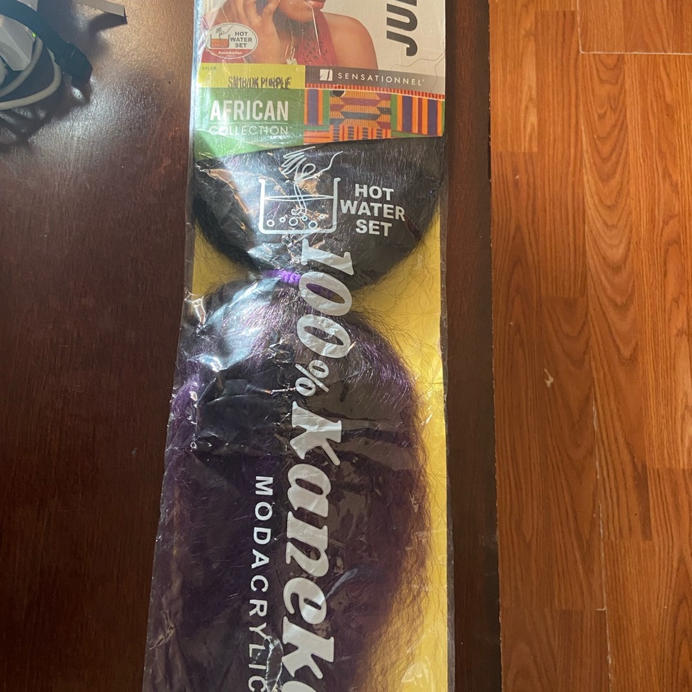 Purple and Black Kanekalon Hair Extensions